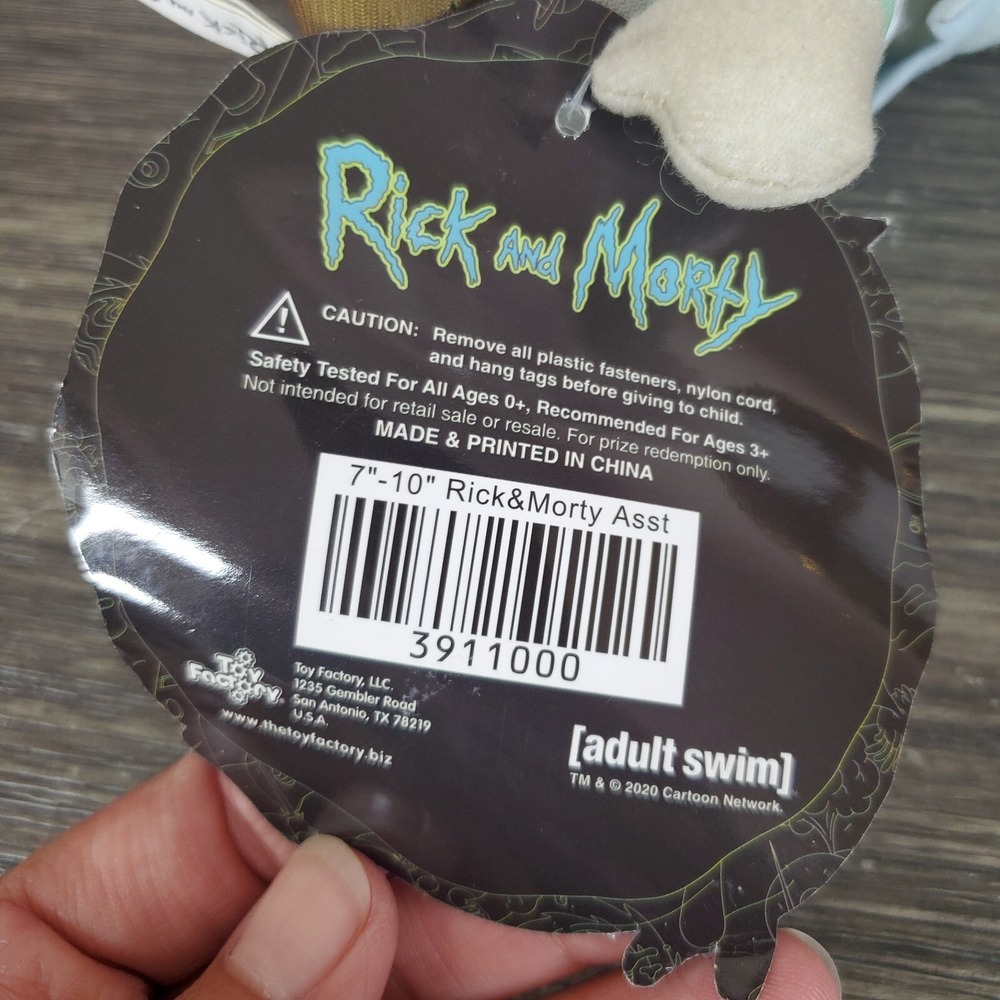 Rick and Morty Plush Stuffed Toy Factory Cartoon Network Toy Factory 7" W/Tags - Picture 4 of 7